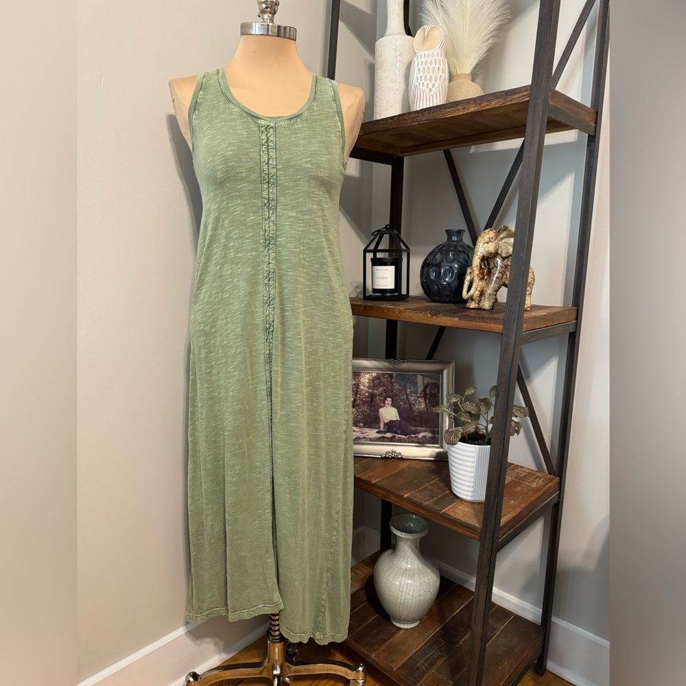 Anthropologie Daily Practice Womens Dress Small Green Sleeveless Maxi Tank Boho